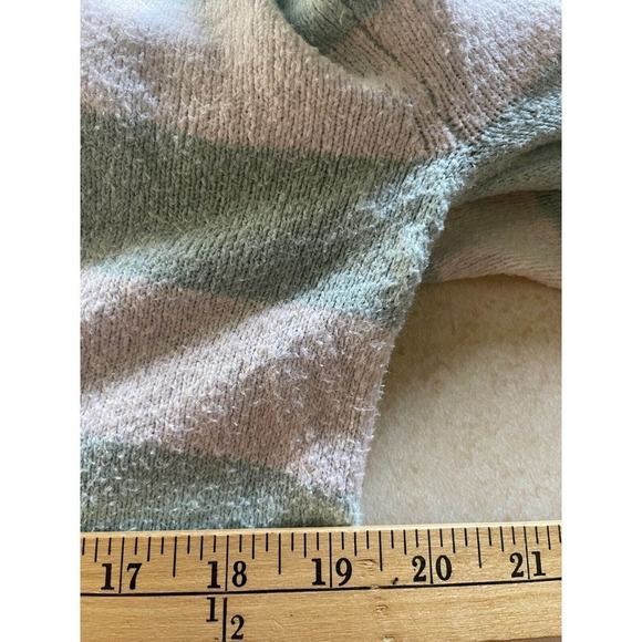TANYA TAYLOR Maisie V Neck Collared Striped Sweater Drop Shoulder XS Light Blue - Picture 8 of 11